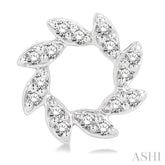 1/10 Ctw Floral Petite Round Cut Diamond Fashion Stud Earring in 10K White Gold